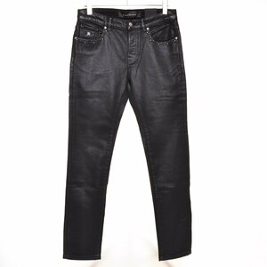 ◆496387 未使用品 JOHN RICHMOND ジョンリッチモンド ◆コーティングスタッズデニムパンツ JEANS LAGIS サイズ32 wata 99 メンズ ブラック