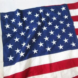 新品 USA製 50星 アメリカ国旗 星条旗 フラッグ 旗 コットン 148×290 大判 インテリア ディスプレイ ビンテージ 未使用品 d144-71-0018ZV