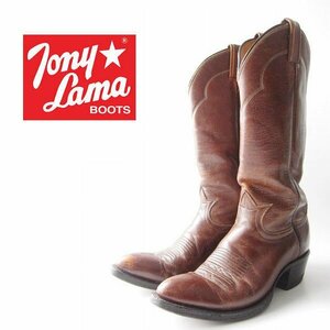 Tony Lama トニーラマ 本革 レザー ウエスタンブーツ 茶系 23cm～23.5cm レディース 靴 中古 d111-34-0002