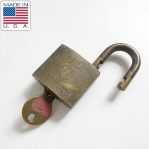 50s-60s USA製 US EAGLE 南京錠 パドロック 鍵付き 実用可能 米国製 アメリカ製 ディスプレイ インテリア ビンテージ D147-71-0015XV