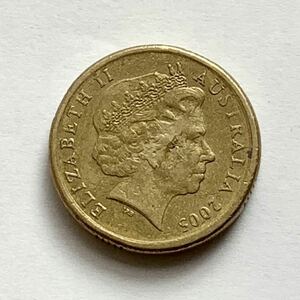 【希少品セール】オーストラリア エリザベス女王肖像デザイン 2005年 2ドル硬貨 1枚