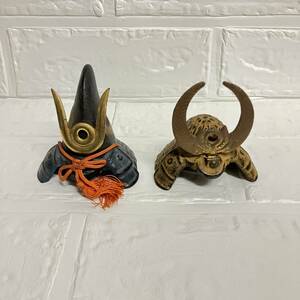 KB1 * helmet * Kabuto objet d'art interior ornament 2 set used 