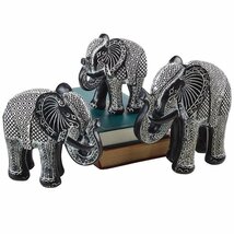 象ゾウの群れ大中小の3体セット彫像手乗り象インテリア置物装飾置物オブジェエキゾチック置物工芸品贈り物輸入品_画像2