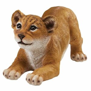 サハラ砂漠のライオンの子彫像動物インテリア置物 装飾置物オブジェ エキゾチック工芸品 プレゼント贈り物 輸入品