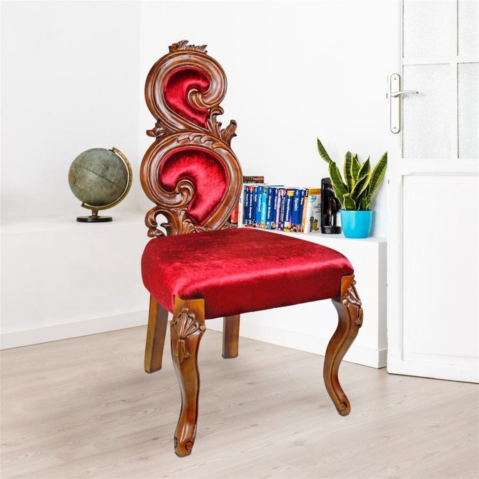 Renaissance accent chair with graceful curves, sculpture chair replica, home decoration, furniture, object, home living room, study, imported goods, Handmade items, furniture, Chair, Chair, chair