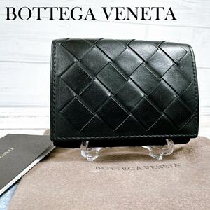 BOTTEGA VENETA ボッテガヴェネタ イントレチャート 三つ折り財布 3つ折り財布 コンパクトウォレット ブラック 609285 VCPP2 ミニ財布