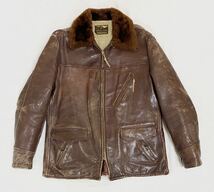 ★50s HORSE HIDE FRONT QUARTER レザージャケット Size46 USA製 ビンテージ HERCULES ★_画像1