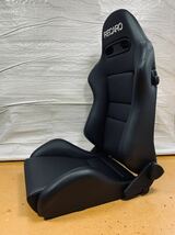 23.レカロ RECARO SR-4 黒フェイクレザー張り替え 張替え 張替 ブラックシングルステッチ 両側ダイヤル_画像2