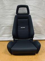 42.43.レカロ RECARO 2脚セットLX-M 黒フェイクレザー張り替え 張替え 張替 ブラックシングルステッチ 両側ダイヤル_画像6