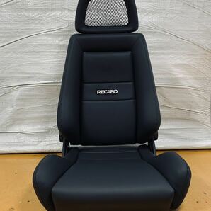 42.43.レカロ RECARO 2脚セットLX-M 黒フェイクレザー張り替え 張替え 張替 ブラックシングルステッチ 両側ダイヤルの画像6