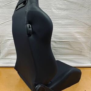 44.45.レカロ RECARO 2脚セットSR-3 黒フェイクレザー張り替え 張替え 張替 ブラックシングルステッチ 両側ダイヤルの画像9