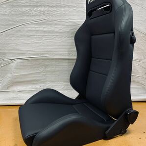 44.45.レカロ RECARO 2脚セットSR-3 黒フェイクレザー張り替え 張替え 張替 ブラックシングルステッチ 両側ダイヤルの画像3