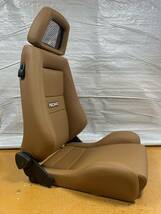 9.10.レカロ RECARO 2脚セット LX-M モカフェイクレザー張り替え 張替え 張替 茶 ブラウンシングルステッチ 片側ダイヤル_画像8