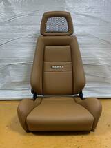 9.10.レカロ RECARO 2脚セット LX-M モカフェイクレザー張り替え 張替え 張替 茶 ブラウンシングルステッチ 片側ダイヤル_画像7