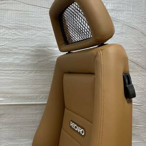 26.27.レカロ RECARO 2脚セット LX-M モカフェイクレザー張り替え 張替え 張替 茶 ブラウンシングルステッチ 片側ダイヤルの画像4