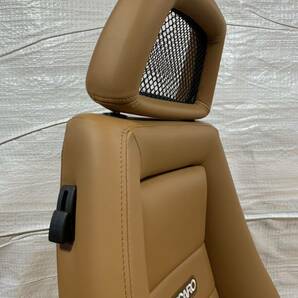 26.27.レカロ RECARO 2脚セット LX-M モカフェイクレザー張り替え 張替え 張替 茶 ブラウンシングルステッチ 片側ダイヤルの画像8