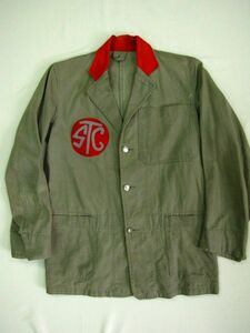 *F503* Vintage jacket coverall sak coat shop jacket change button /30s 40s two-tone felt 