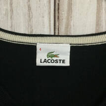 【ラコステ Vネックニット】ロゴ刺繍 アーガイル 毛100％ セーター L相当 LACOSTE 古着 [240126-013]_画像4