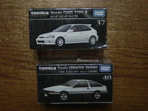 トミカ プレミアム No37 ホンダ シビック タイプR(EK9)＆ No40 トヨタ スプリンター トレノ(AE86) 2個セット 未開封 tomica PREMIUM