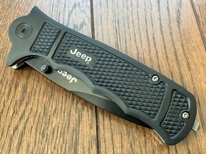 Jeep　ジープ　フォールディング・ナイフ　折り畳み　全長21cm　149g　ブラック、黒　オール金属　フルメタル　重厚　未使用　送料無料