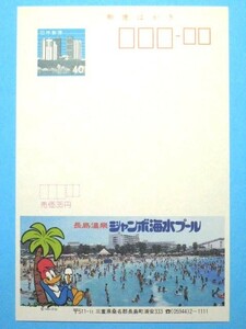 エコーはがき　長島温泉　ジャンボ海水プール／ウッドペッカー　府県版