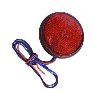 限定4個★送料込み・新品★在庫あり★汎用 12V LED リフレクター 反射板 ブレーキ連動 丸型 レッド 1個 L-02R