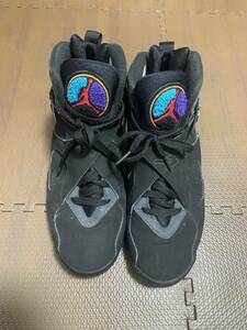 AIR JORDAN 8 RETRO AQUA （2015）　（ブラック／トゥルーレッド／フリントグレー/ブライトコンコルド）　※箱無し