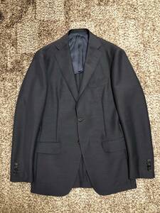 guji 別注RING JACKET 46 DORMEUIL SUPER BRIOドーメルスーパーブリオ ネイビー 美品 春夏 スーツ ウール モヘア