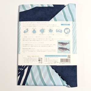 アクアドロップリサイクル 風呂敷 三巾約100cm kata kata ナガスクジラ ブルー (撥水加工) 【むす美】の画像3
