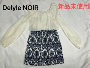 『新品未使用』Delyle NOIR デイライルノアール ミニ ワンピース シアー シフォン ウエストゴム ドレス ギャル