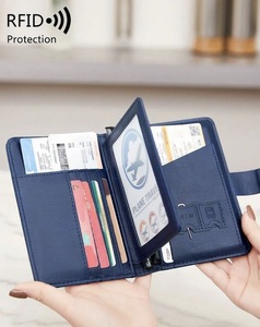 # new goods # passport case #RFID protection function ( skimming prevention )#[ royal blue ] travel # travel # notebook type passbook pen storage high capacity PU leather 