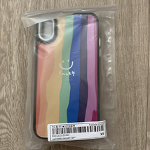 ■新品■iPhoneケース【XR】【ストラップ付き】カラフル　レインボーク　スマホケース　かわいい　軽い_画像3