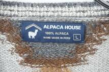 X417/ALPACA HOUSE/アルパカハウス/ペルー製/アルパカ100/アルパカカーディガン/レディース/Lサイズ/民族柄_画像5