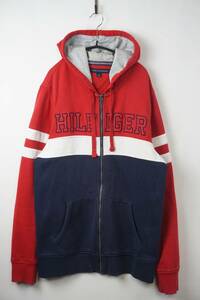 X793/TOMMY HILFIGER/トミー ヒルフィガー/コットンフードジップジャケット/トリコロール/メンズ/Lサイズ