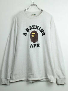 X629/A BATHING APE/アベイシングエイプ/BAPE/コットン長袖Tシャツ/グレー系/メンズ/XLサイズ