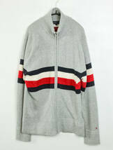 X752/TOMMY HILFIGER/トミー ヒルフィガー/コットンウールジップアップジャケット/グレー系/Mサイズ_画像1