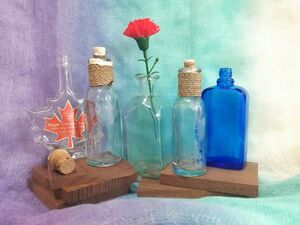 小ぶりのガラス瓶 アンティーク 硝子瓶5点セット