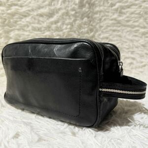 【定番人気】BALLY バリー メンズ セカンドバッグ ダブルジップ 手持ち 鞄 クラッチバッグ ビジネス トレスポ レザー 本革 ブラック 黒