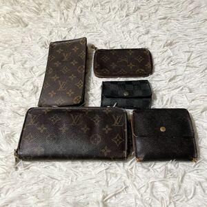 ジャンク品/ LOUIS VUITTON ルイヴィトン モノグラム ダミエ 長財布 折り財布 キーケース 5点 まとめ売り ブランド品 現状渡し ブラウン系