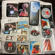 E.T. 缶ケース缶ペンケース3点+ステッカー6種　新品未使用昭和レトロ　映画ET スティーブンスピルバーグ　デッドストック　ヴィンテージ_画像1