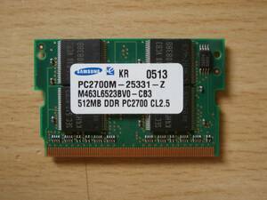 MicroDIMM DDR333 PC2700 172Pin 512MB SAMSUNGチップ ノート用メモリ