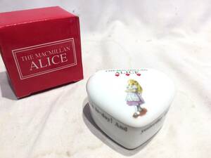 ■11022■未使用■THE MACMILLAN ALICE アリス ハート蓋物 前畑陶器 小物入れ 陶器 