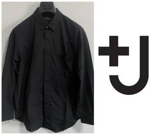 定価4,389円 UNIQLOユニクロ 『+J』 ×JIL SANDERジルサンダー/スーピマコットンオーバーサイズシャツBLACK