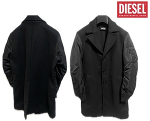 定価115,500円DIESELディーゼルWOOLウール MA-1ドッキング切替アームナイロンチェスターコートjoggKROOLEYprojectグレンマーティンス