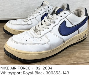 NIKE ナイキAIR FORCE 1 '82 2004 White/sport Royal-Black 306353-143 ヴィンテージ 26.5cm