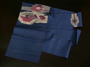 帯 夏帯 刺繍 和装 山 雲 不思議 エキゾチック 時代物 着物 愛知 名古屋 レトロ(60)OB027