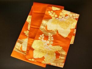 帯 刺繍 和装 亀甲 桐の花 金糸 銀糸 時代物 着物 愛知 名古屋 レトロ(60)OB015