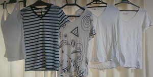 春物古着 9着くらい MOUSSY AZUL Tシャツ 長袖 半袖 タンクトップ S・Mがほとんど ホワイト ブラック グレー ボーダー ノースリーブ