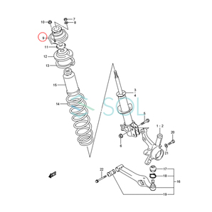 スズキ アルト(HA22S HA23S HA23V HA25S HA25V) ラパン(HE21S HE22S) フロント ショック アッパーマウント 左右セット 41710-76G01の画像5