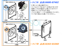 ダイハツ ミラ(L250S L260V L250V L260S) ミラジーノ(L650S L660S) ラジエーター 電動ファンモーター 16680-87402 出荷締切18時_画像7